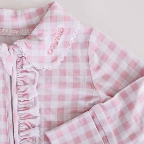 Peter Pan Collar Ruffle Zipper Footie