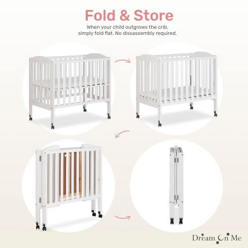 Dream On Me 2 in 1 Folding Portable Crib