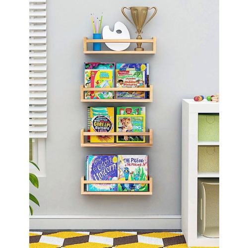 Nursery Book Shelves Set of 4,Nursery Shelves, Kids Book Shelf Perfect for Kids' Room, Bedroom and Bathroom.