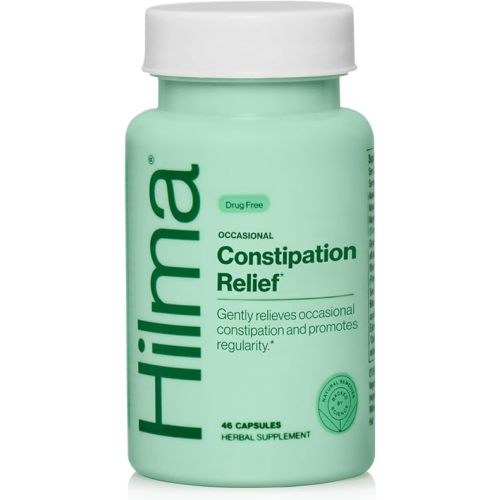 Hilma Gentle Bowel, Occasional Constipation Relief with Magnesium Citrate, Natural and Gentle Laxatives for Constipation w/Magnesium Citrate, Ginger, Anise and Bitter Orange, 46 Vegan Capsules