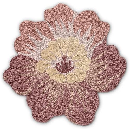 Crane Baby Violet Hand Tufted Wool Girl Nursery Rug, 36" Round Baby Room Rug for Girl Nursery Decor, Soft Toddler Room Rugs, Girls Rugs for Bedroom, Floral Girls Bedroom Accent, 100% Hand Tufted Wool