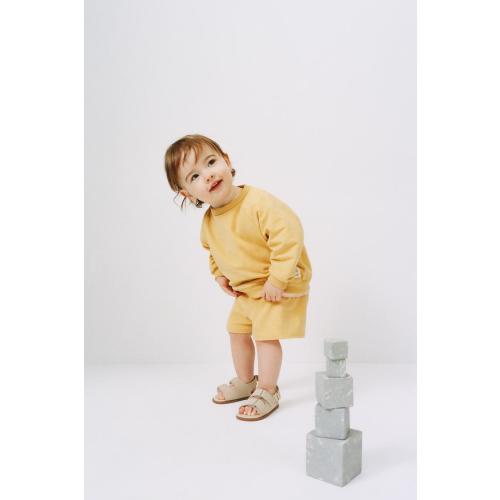 SWEATSHIRT AND SHORTS SET WITH LABEL - Mid-yellow | ZARA United States