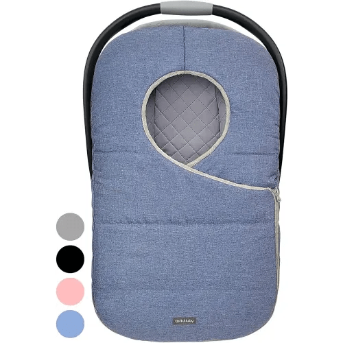 Winter Carseat Cover for Baby | Infant Car Seat Cover Baby | Doona Accessories | Winter Car Seat Canopy for Boys & Girls | New Born Essentials Must Haves for Cold Weather | Warm & Thick Fleece (Blue)
