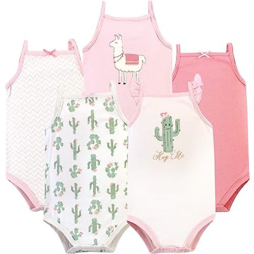 Hudson Baby Unisex Baby Cotton Sleeveless Bodysuits - 0-3 Months
