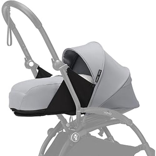 Stokke YOYO 0+ Newborn Pack, Stone - Includes Mattress, Extendable Canopy & Five-Point Harness - Requires YOYO3 Frame (Sold Separately)