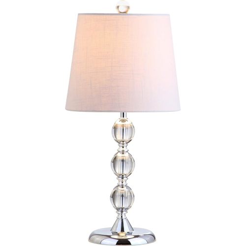 JONATHAN Y JYL2026A Hudson 20" Crystal Mini LED Table Lamp Traditional,FrenchCountry,Transitional for Bedroom, Living Room, Office, College Dorm, Coffee Table, Bookcase, Clear/Chrome
