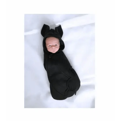 Newborn baby black bat swaddle blanket baby infant costume fleece slee – Anklebiterskidsbykay