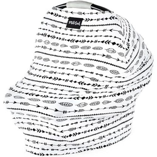 Milk Snob Original 5-in-1 Cover - Nursing Cover for Breastfeeding - Baby Car Seat Cover, Carseat Canopy & Stroller - Essential All-in-One Cover - Gift for Mom, Baby (Arrows)