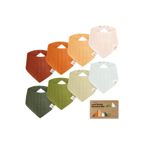 8-Pack Lumi Muslin Bandana Bibs