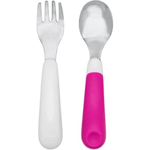 OXO Tot On-The-Go Fork And Spoon Set - Pink