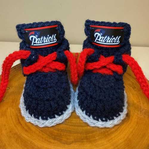 New England Patriots baby booties shoes slippers boots size 3-9 months, NFL infant football gear