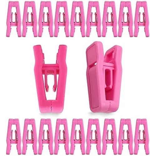 20Pcs Pink Baby Hangers Clips - Kids Hangers Plastic Clip Pink Hangers Clip Pants Hanger Clip Multi Purpose Hanger Clips for Pants - Clothing Clip Baby Pants Hangers Pink Clips Small Clip for Clothes