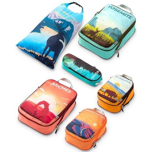 Compression Packing Cubes Set for Travel - Lightweight, Durable Clothes Organizer for Carry-On Luggage and Suitcases by TRIPPED Travel Gear