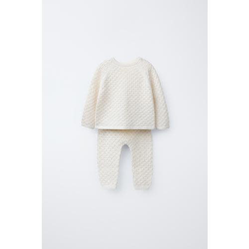 SILK COTTON KNIT SET - Ecru | ZARA | 1-3 months