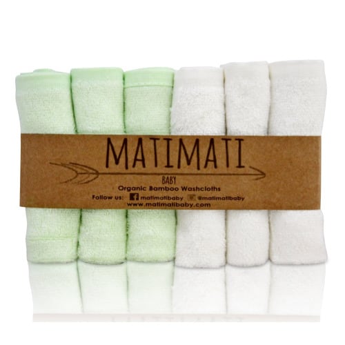 Matimati Bamboo Baby Washcloths (6-pack)