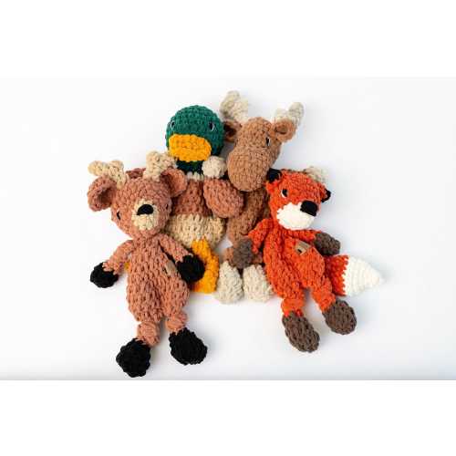 Woodland Nursery Lovey Snuggler - Stuffed Animal - Security Blanket - Baby Deer - Mallard - Moose- Bear