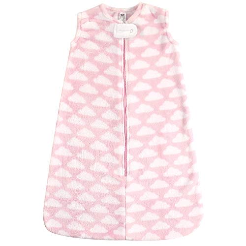 Hudson Baby Unisex Baby Plush Sleeping Bag, Sack, Blanket, Pink Clouds Plush, 0-6 Months