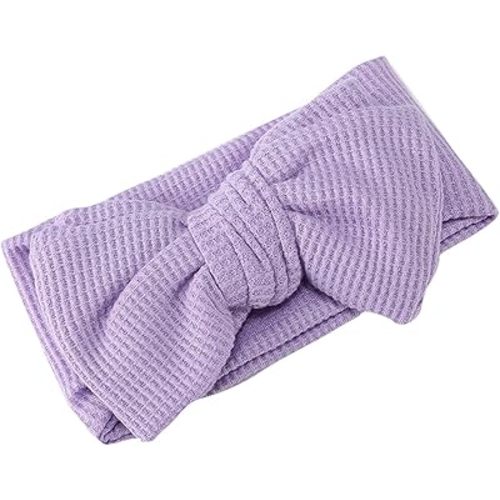 Baby Bows and Headbands Infants And Toddlers Oversized Bow Headband Children's Knitted Knotted (Purple, One Size)