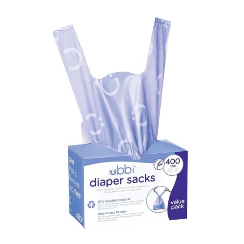 Ubbi Disposable Diaper Sacks, Lavender Scented, Easy-To-Tie Tabs, Diaper Disposal or Pet Waste Bags, 400 Count - 400 Count Diaper Sacks