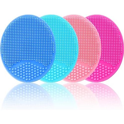 Face Scrubber, Facial Exfoliator, Face Scrub Brush, Soft Face Brush, Silicone Facial Cleansing Brush, Face Exfoliator Blackhead Acne Pore Cradle Cap Face Wash Brush for Deep Cleaning Skin Care 4 Pack