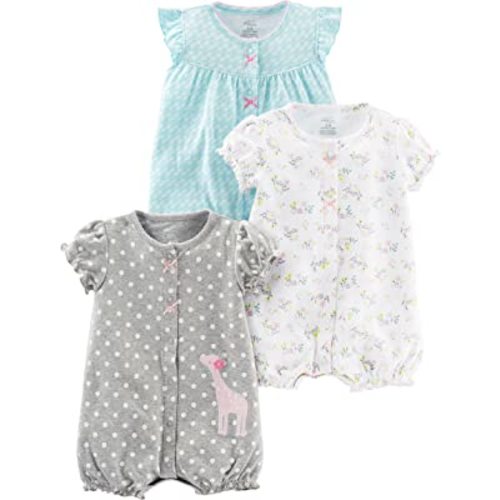 Simple Joys by Carter's baby-girls 3-pack Snap-up Rompers