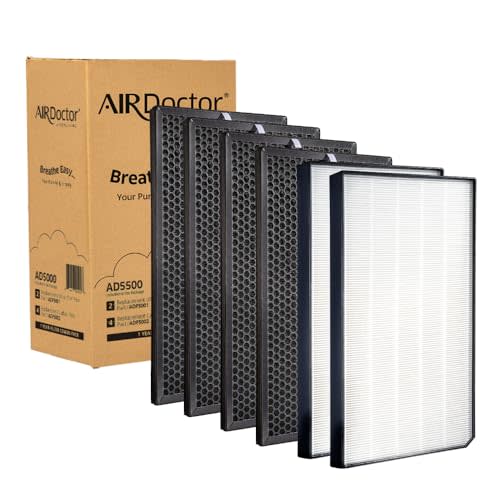 AIRDOCTOR AD5000 / AD5500 Genuine Filter Replacement - One Year Combo Pack Includes: Two (2) UltraHEPA Filters & Four (4) Premium Carbon/VOC Filters