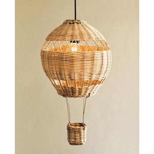 CHILDREN’S RATTAN BALLOON CEILING LAMPSHADE
