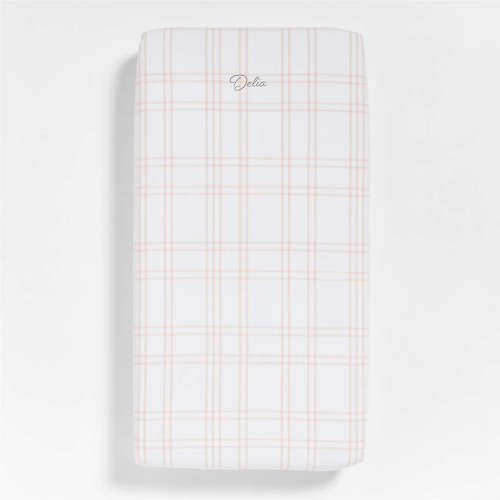 Stax Elegant Pink Yarn-Dyed Organic Cotton Baby Crib Fitted Sheet + Reviews | Crate & Kids