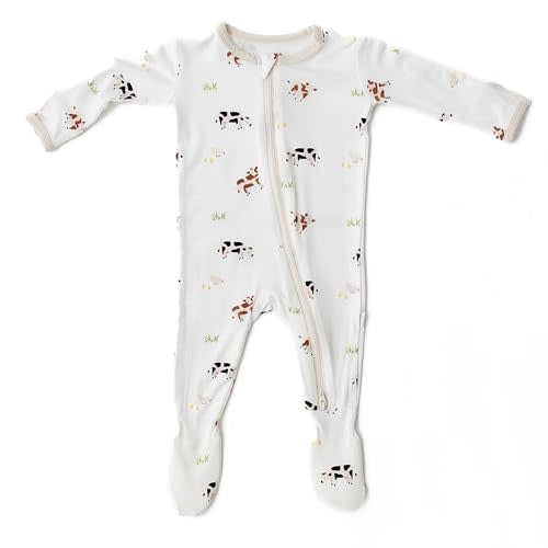 Bamboo Little Soft Baby Footie Pajamas, Baby Clothes, Newborn Sleepers, 95% Viscose and 5% Spandex, 0-24 Months