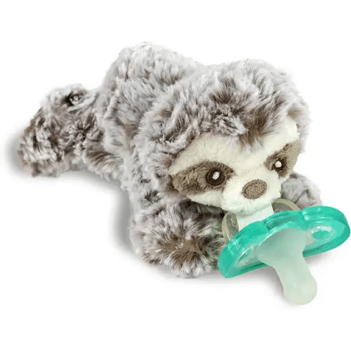 RaZbaby RaZbuddy JollyPop Pacifier Holder w/Removable Baby Pacifier - 0m+ - BPA Free - (Sloth)