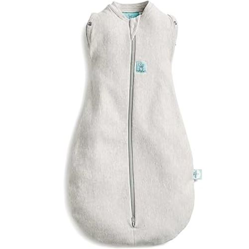 ergoPouch 0.2 tog Baby Sleep Sack 3-6 Months - Baby Sleeping Sack for Warm & Cozy Nights - Cocoon Swaddle Sack Baby Keeps Calm & Relaxed (Grey)