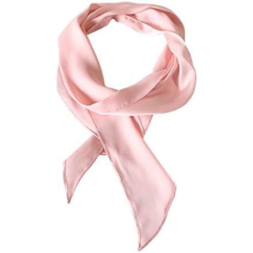 GERINLY Solid Color Long Neckerchief Pure Skinny Scarf Necktie for 50's Costume Party Wedding Cosplay Accessory