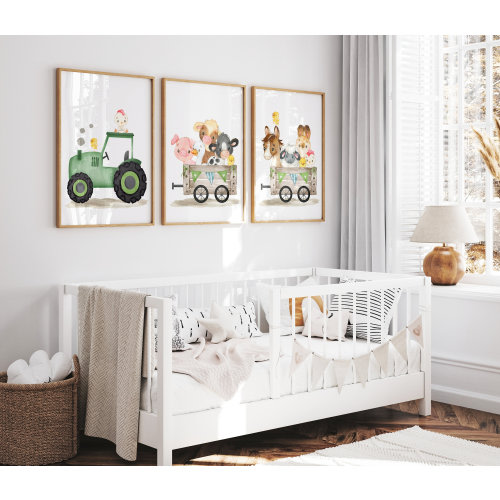 Farm Nursery Decor, Farm Nursery Prints, Farm Animal Art Prints, Farm Boy Room Wall Art, Farm Decor, Barn Yard Animals, Farm Tractor Prints