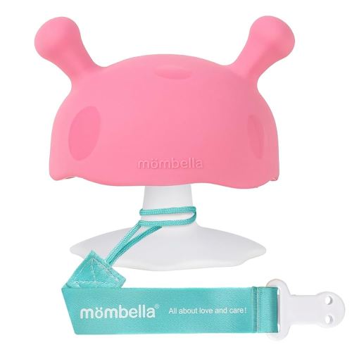 Baby Teething Toys for 3-12 Months+,Silicone Mombella Baby Teether with Suction Base,Soft & Easy to Grasp for Teething Relief,Safe & Comfortable Teether Toys for Sucking Needs,BPA Free (Pink)