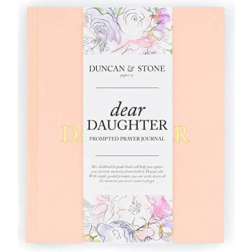 Dear Daughter: A Prompted Prayer Journal & Childhood Keepsake Baby Memory Book by Duncan & Stone - Pink | Baby Girl Gift | Baby Scrapbook Album | New Mom Gift