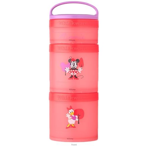 Whiskware Disney Stackable Snack Containers for Kids and Toddlers, 3 Stackable Snack Cups for School and Travel, Minnie and Daisy