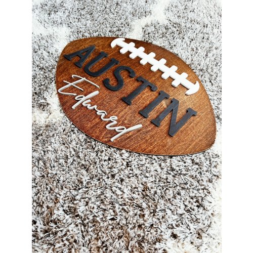 Football Nursery Name Sign| Nursery Sign| Football Themed Nursery | Nursery Name Sign | Toddler Sign | Nursery Decor | Boys Name Sign Sports