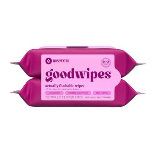 Goodwipes Flushable Personal Wipes - Rosewater - 50ct/2pk