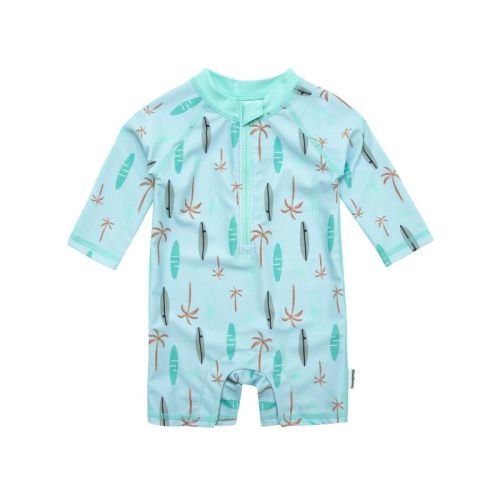Gerber Baby And Toddler Boys' Long Sleeved Rashguard One Piece Swimsuit - Surfboard - 12m