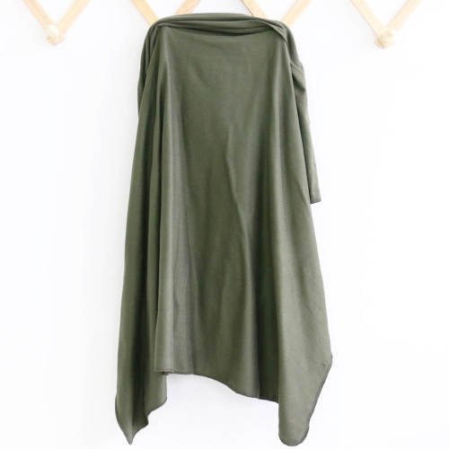 Solid Olive Green Bamboo Knit Swaddle Blanket