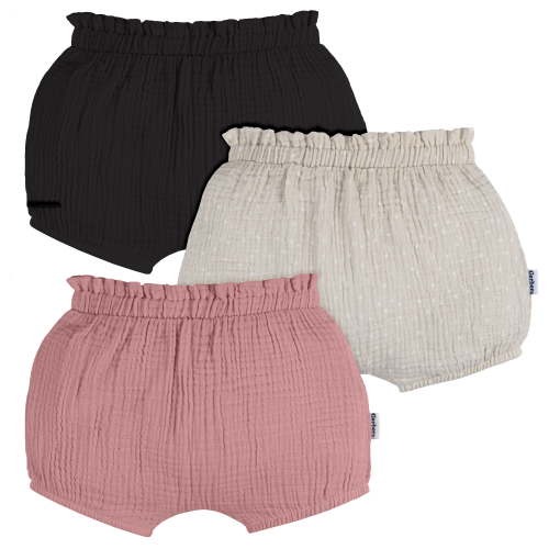 Gerber Baby Girl Bubble Shorts, 3-Pack, Sizes 0/3 Months - 24 Months