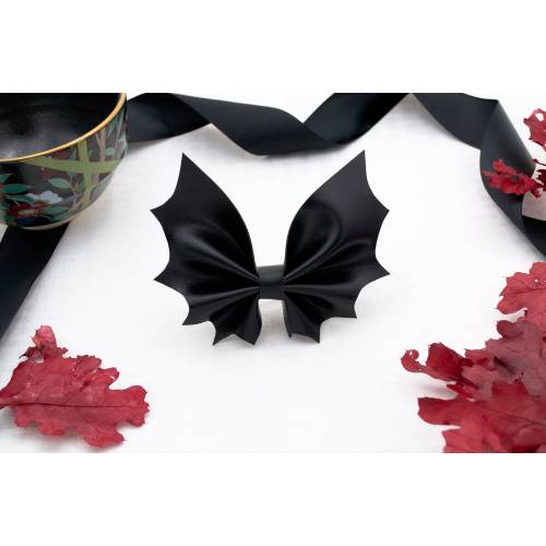 Upcycled Leather Bat Bow or Bowtie - Hair or Bag Accessory