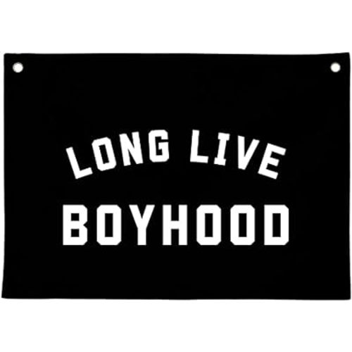 Long Live Boyhood Polyester Banner, Kids Flag, Kids Room Decor, Playroom Decor, Photo Backdrop