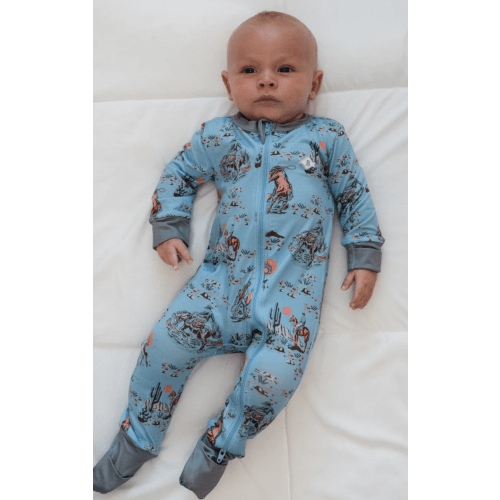 Baby Zip Up - Cowboy Up - Blue – BURLEBO