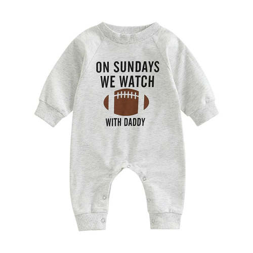 Infant Baby Girl Boy Romper On Sundays We Watch Football With Daddy Mo – August + Willow