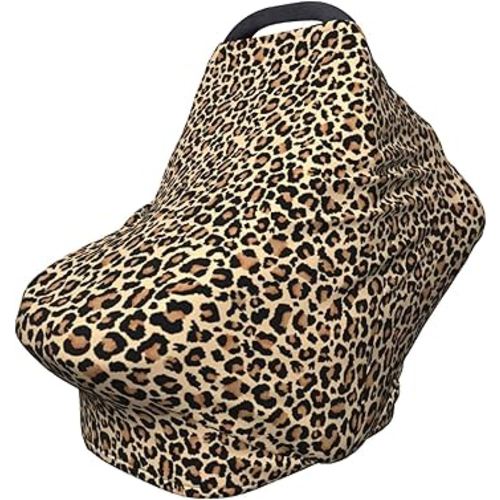 Leopard Print Baby Car Seat Cover, Multi Use Stroller Cover, Cheetah Breastfeeding Cover, Leopard Baby Stuff