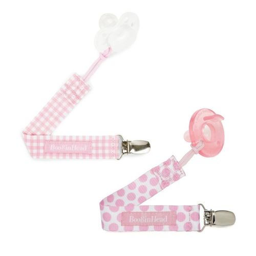 BooginHead 2pk PaciGrip Pacifier Clip Holder, Color: Pink