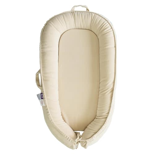 Infant Lounger, Baby Nest Cover for Baby Girls & Boys, Newborn Essentials for Baby 0-18+ Months, 100% Cotton Breathable(CreamyWhite, Corduroy)