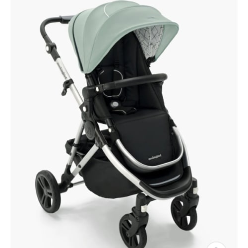 Mockingbird Single Stroller 2.0 - Green/Windowpane Canopy With Penny Leather