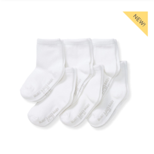 Solid Organic Cotton Baby Crew Socks 6 Pack